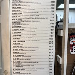 Charlie’s Sandwich Shop - Sandwich list