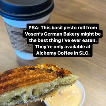 Alchemy Coffee - Basil pesto roll and to-go coffee - Coffee & Tea Near Me - Salt Lake City, Utah Alchemy Coffee - Basil pesto roll and to-go coffee - Coffee & Tea Near Me - Salt Lake City, Utah