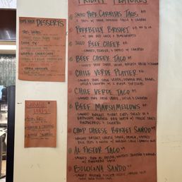 Menu as of 3/13/26 Menu as of 3/13/26