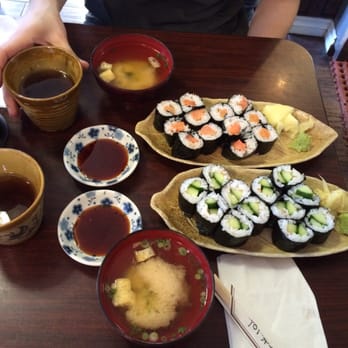 Musashi's - Miso soup, 2 orders of smoked salmon rolls and 2 orders of cucumber rolls....so yummy and filling!! - Sushi Bars Near Me - Seattle, Washington Musashi's - Miso soup, 2 orders of smoked salmon rolls and 2 orders of cucumber rolls....so yummy and filling!! - Sushi Bars Near Me - Seattle, Washington
