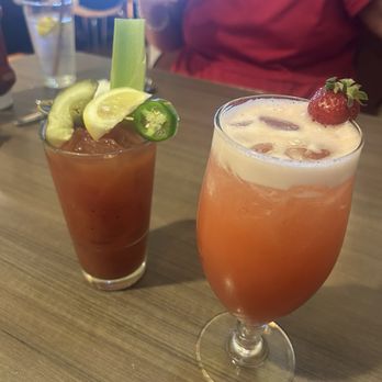 Snooze, an A.M. Eatery - Spicy Bloody Mary and strawberry lavender lemonade - Breakfast & Brunch Near Me - Gilbert, Arizona Snooze, an A.M. Eatery - Spicy Bloody Mary and strawberry lavender lemonade - Breakfast & Brunch Near Me - Gilbert, Arizona