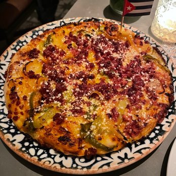 Mariel - Chorizo pizza - Cuban Near Me - Boston, Massachusetts Mariel - Chorizo pizza - Cuban Near Me - Boston, Massachusetts