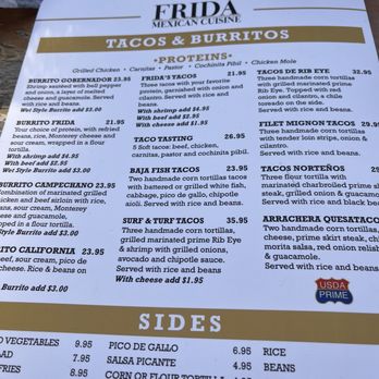 Frida Mexican Cuisine - Menu - Mexican Near Me - Torrance, California Frida Mexican Cuisine - Menu - Mexican Near Me - Torrance, California