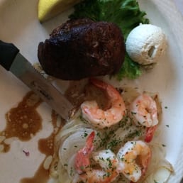 6 oz tenderloin and shrimp scampi. 6 oz tenderloin and shrimp scampi.