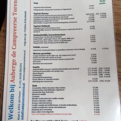 De Campveerse Toren - Menu