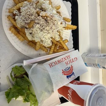 Greek Pita - 1. Classic Gyro Sandwich with greek fries - Mediterranean Near Me - Bothell, Washington Greek Pita - 1. Classic Gyro Sandwich with greek fries - Mediterranean Near Me - Bothell, Washington