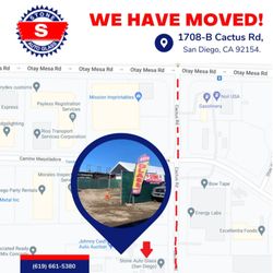 Stone Auto Glass - We have moved!
Visit us at our NEW LOCATION.

1708-B Cactus Rd. San Diego, CA 92154.