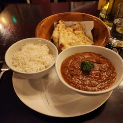 Indique - Lamb Madras, steamed rice & garlic Naan. Highly recommended...
