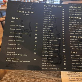 Chinitas - Menu - Sushi Bars Near Me - Henderson, Nevada