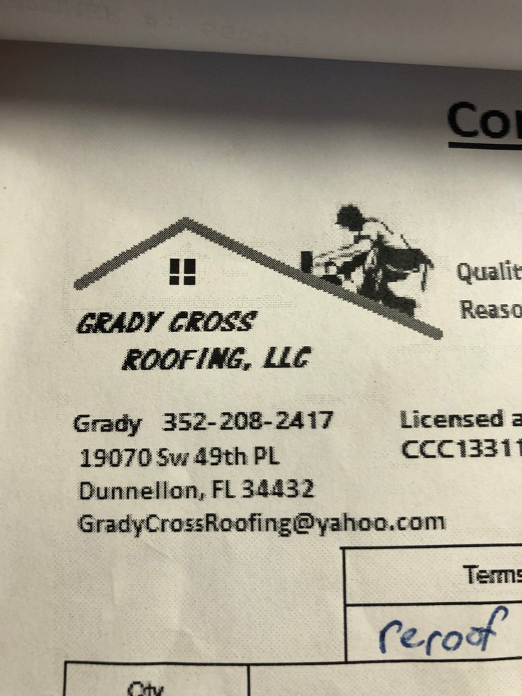 Slide of Grady Cross Roofing