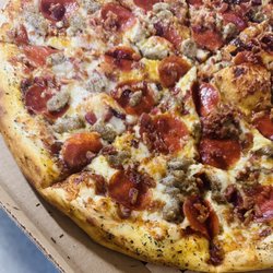The Fat Cowboys BBQ - Smokey Meat lovers Cheese Pizza