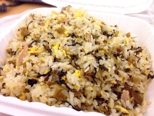 Photo of Hana - San Jose, CA, US. Mustard leaf fried rice with pork - tip: ask for extra mustard leaf