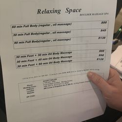 Relaxing Space Boulder Massage Spa