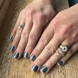 Sassy Nails And Spa - Her nails in Montana Saphire color!
