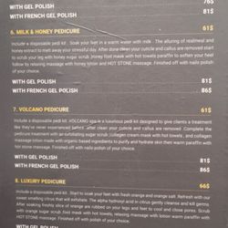 Krystal Nails & Spa - Pedicure Menu