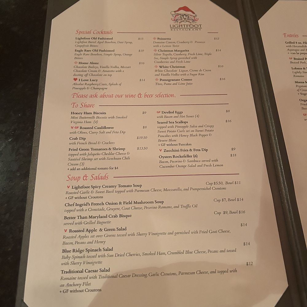Lightfoot Restaurant - Menu - American Near Me - Leesburg, Virginia Lightfoot Restaurant - Menu - American Near Me - Leesburg, Virginia
