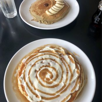 Sleepy Bee Cafe - Oakley - Cinnamon Roll Pancakes and Nutty Bee Pancake - Breakfast & Brunch Near Me - Cincinnati, Ohio