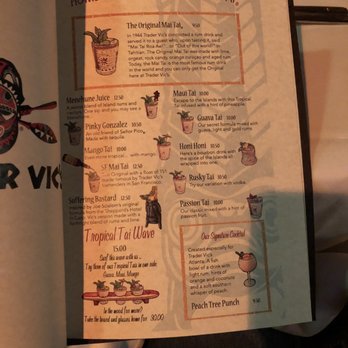 Trader Vic's - One page of the cocktail menu. - Hawaiian Near Me - Atlanta, Georgia