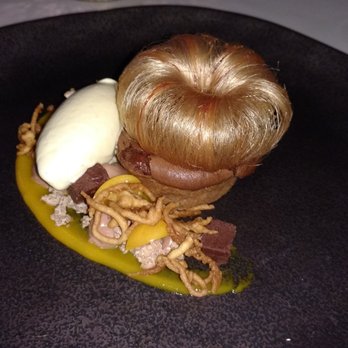 Blackbird - Chocolate Tart with caramel nest top and side of cool icecream - New American Near Me - Santa Barbara, California