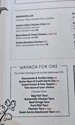 Menu photo 1 Wahaca London, XGL