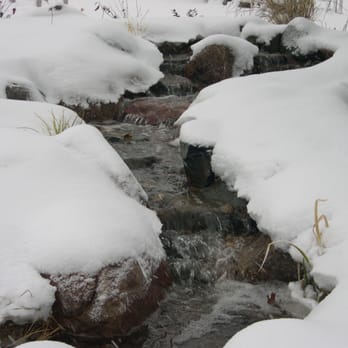 Just Add Water - Water features are beautiful year around! - Landscaping Near Me - Des Moines, Iowa
