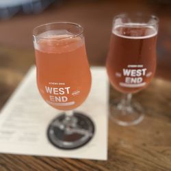 West End Ciderhouse - Prickly pear (left) and peach Melba (right)