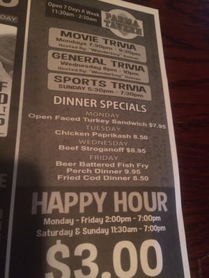 Menu photo 3 The Parma Tavern Cleveland, OH Menu photo 3 The Parma Tavern Cleveland, OH