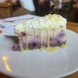 The huckleberry/lemon cheesecake.