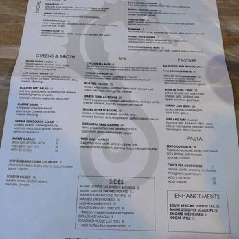Salt on Mass - Salt's menu. - Seafood Near Me - Indianapolis, Indiana