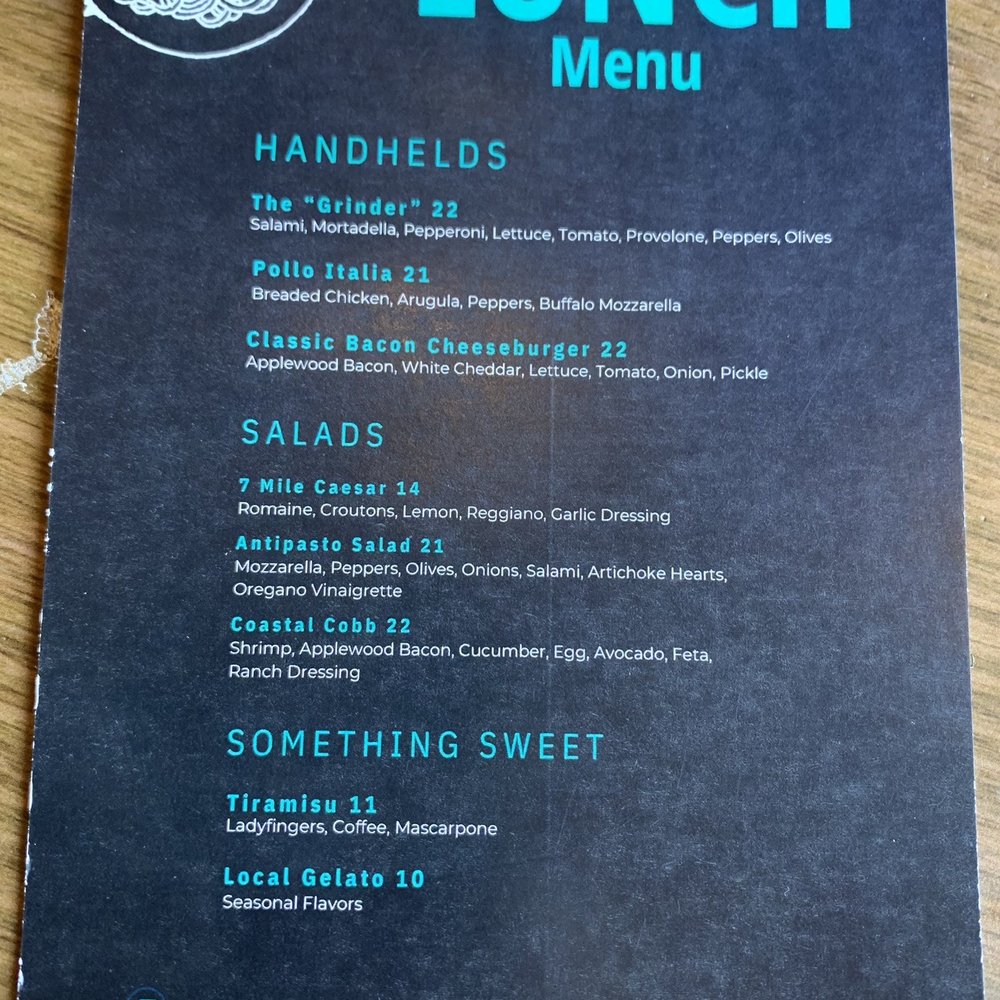 7 Mile Kitchen - Lunch menu fyi there is no pizza at lunch time - New American Near Me - Carlsbad, California