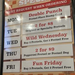Pretzel Place - Weekday Specials