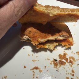 The spicy chicken sandwich. Flatter then the plate it came on