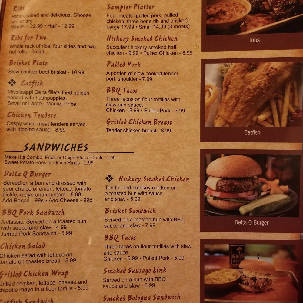 Delta Q - 2nd page of menu, Dec. 2018 - Barbeque Near Me - Forrest City, Arkansas Delta Q - 2nd page of menu, Dec. 2018 - Barbeque Near Me - Forrest City, Arkansas