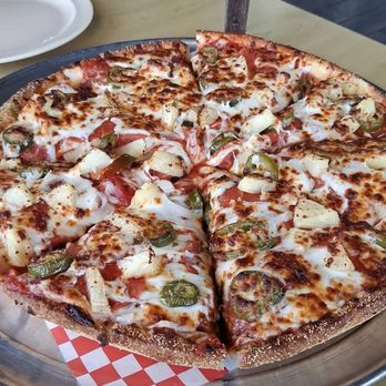 Pizza Twist - Pepporini jalapeño and pinapple deep dish pizza so goo i used the create your own pizza - Indian Near Me - Artesia, California Pizza Twist - Pepporini jalapeño and pinapple deep dish pizza so goo i used the create your own pizza - Indian Near Me - Artesia, California