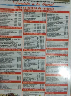 Menu photo 2 Restaurante El Caracol Tecolutla, VER