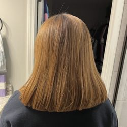 Z & F Dominican Hair Salon - This is what she got it to! So shiny and slick! I love it!