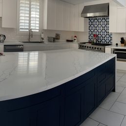 The back splash and the countertops purchased from ForeverTile and Stone