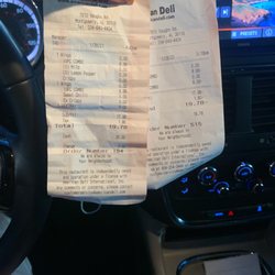 American Deli - Receipts after waiting.