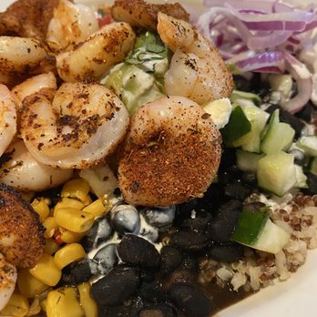 BJ's Restaurant & Brewhouse - Enlightened Cauliflower & Quinoa Power Bowl with shrimp - New American Near Me - Hurst, Texas