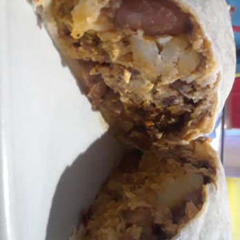 The Joy Bus Diner - Inside of this super tasty Breakfast burrito (your choice of meat) - Breakfast & Brunch Near Me - Phoenix, Arizona The Joy Bus Diner - Inside of this super tasty Breakfast burrito (your choice of meat) - Breakfast & Brunch Near Me - Phoenix, Arizona