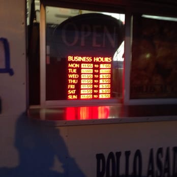 Pollos Asados Al Carbon - Hours sign - Mexican Near Me - Tulsa, Oklahoma Pollos Asados Al Carbon - Hours sign - Mexican Near Me - Tulsa, Oklahoma