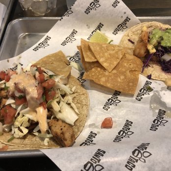 Santo Taco - Left: Chicken taco Right: Battered Shrimp Taco - Tacos Near Me - Valparaiso, Indiana Santo Taco - Left: Chicken taco Right: Battered Shrimp Taco - Tacos Near Me - Valparaiso, Indiana