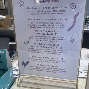Couplet Coffee - Menu - Coffee & Tea Near Me - Los Angeles, California