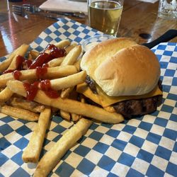 McCool's Pub & Grill - Double Beef burger and fries.
