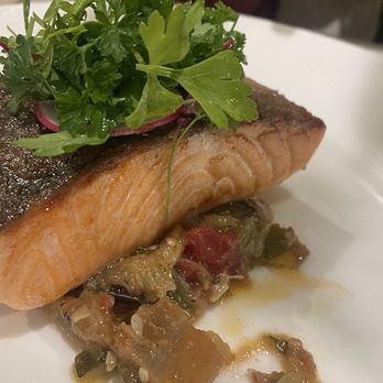 Gordon Ramsay at The Carnaby - Salmon with ratatouille - British Near Me - Anaheim, California