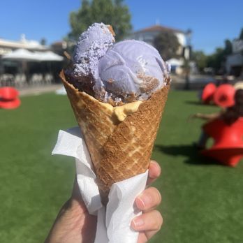 Humphry Slocombe Ice Cream - Lavender Crumble on a waffle cone - Ice Cream & Frozen Yogurt Near Me - Concord, California Humphry Slocombe Ice Cream - Lavender Crumble on a waffle cone - Ice Cream & Frozen Yogurt Near Me - Concord, California