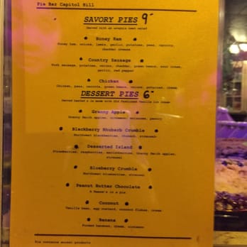 Pie Bar - Prices include tax - Cocktail Bars Near Me - Seattle, Washington