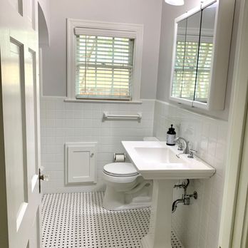 Cornerstone Restoration - After ( Tile and Tub refinished in white) - Refinishing Services Near Me