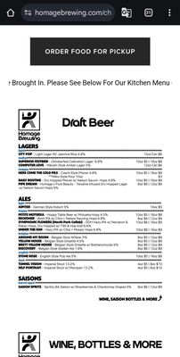Menu photo 2 Homage Brewing Los Angeles, CA