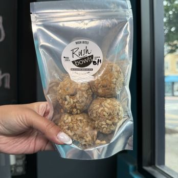 Rush Bowls - Rush Bites Rolled in Granola - Juice Bars & Smoothies Near Me - Westfield, New Jersey Rush Bowls - Rush Bites Rolled in Granola - Juice Bars & Smoothies Near Me - Westfield, New Jersey